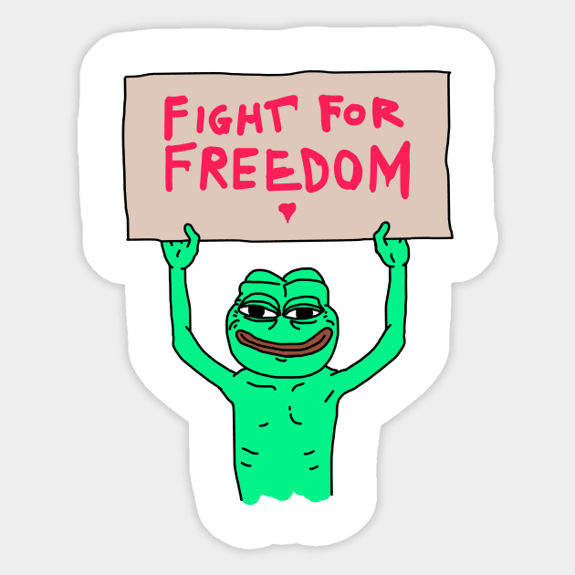 Pepe The Frog Fight For Freedom Sticker by Crypty